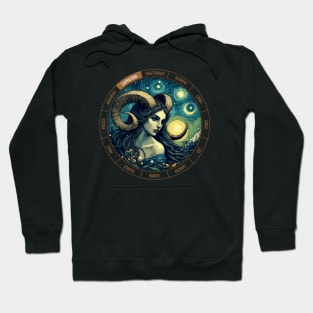 ZODIAC Capricorn - Astrological CAPRICORN - CAPRICORN - ZODIAC sign - Van Gogh style - 7 Hoodie